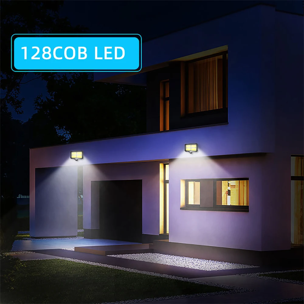 124 PCS Mpow 128 COB LEDS Solar Garden Light Motion Sensor Solar Lamp With IP65 Waterproof 180LM Wireless Outdoor Wall Light (7)