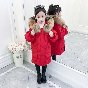 

NEW Girl Winter Cotton-Padded Jacket Children's Fashion Coat Kids Outerwear Baby's Warm Down Jacket Children Clothing 4-12 Years