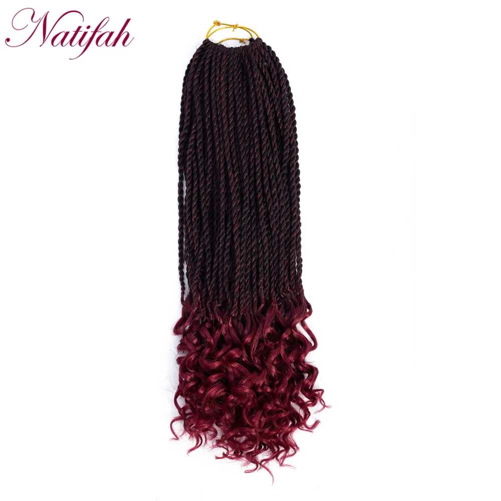TBUG Natifah Ombre искусственные локоны в стиле Crochet волосы 18 дюймов кудрявые синтетические косички Crotchet косички Hai для женщин плетение волос для наращивания - Цвет: TBUG