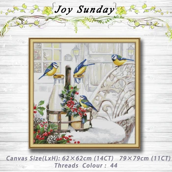 

The bird on the milk bottle painting dmc 14CT 11CT counted cross stitch kits embroidery set Needlework Set chinese cross stitch