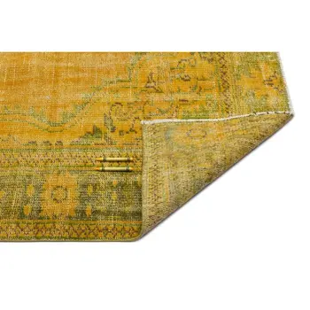 

Handmade Yellow Vintage Overdyed Turkish Area Rug 190x275 Cm-6'3''X9'0''