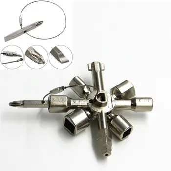 

10 in1 Multifunction Electrician Universal Control Cabinet Tool Key Wrench Marine ToolKey Universal Control OPP Plastic Bag Tool