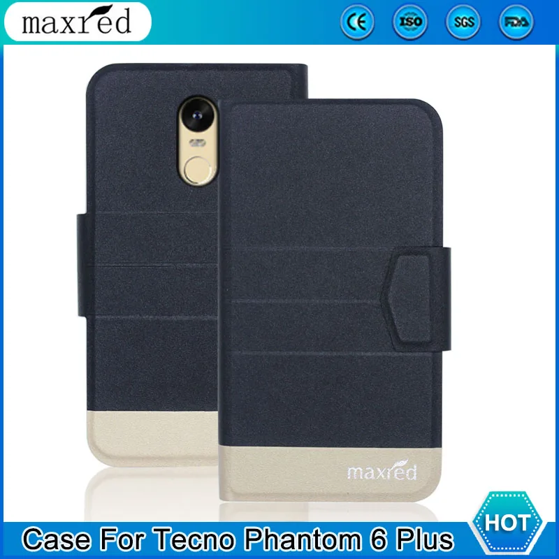 

Luxury! Tecno Phantom 6 Plus Case 5 Colors High Quality Flip Leather Card Slots Protective Case For Tecno Phantom 6 Plus Cover