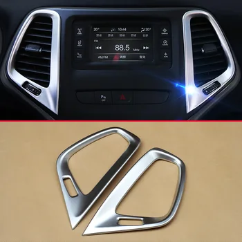 

Dashboard Air Vent Outlet Cover Trim For Jeep Cherokee KL 2014 2015 2016 2017 2018 Interior Car ABS Plastic Chrome Accessories