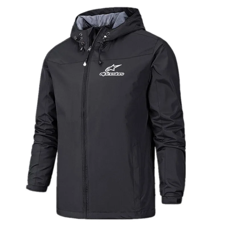 Alpinestars-Chaqueta de béisbol para hombre, cortavientos con capucha fina de cuero reflectante, para senderismo y pesca, primavera y otoño