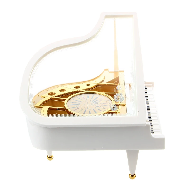Carillon Music Box Music Box Grand Piano white Ballerina New