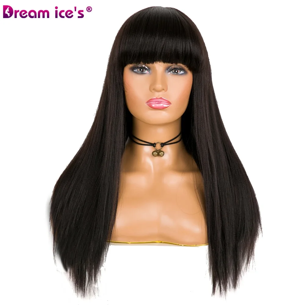 Synthetic black red white 17 inch long hair cosplay wigs for party events Dream ice’s