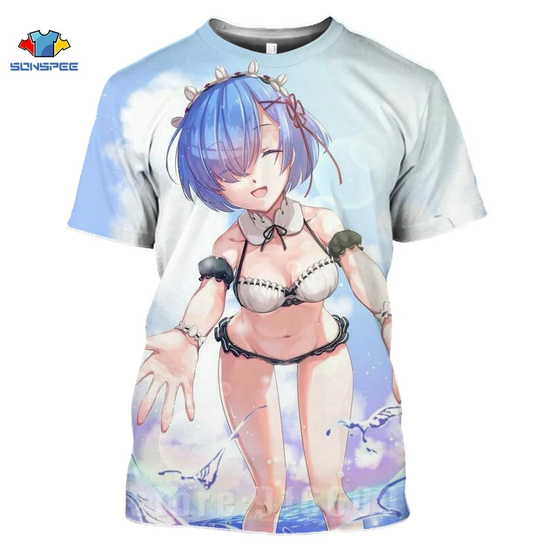 Anime tshirts 3d print cosplay Maid t shirt Men Women loli girl fashion t-shirt Re Zero Rem Harajuku top tees Funny shirts homme tshirt (11)