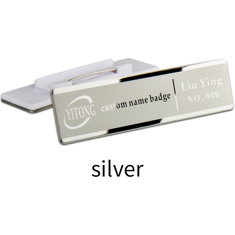 

1PC Personalized Laser Engrave Name Tag ID Pin Backing Metal Badge Holder