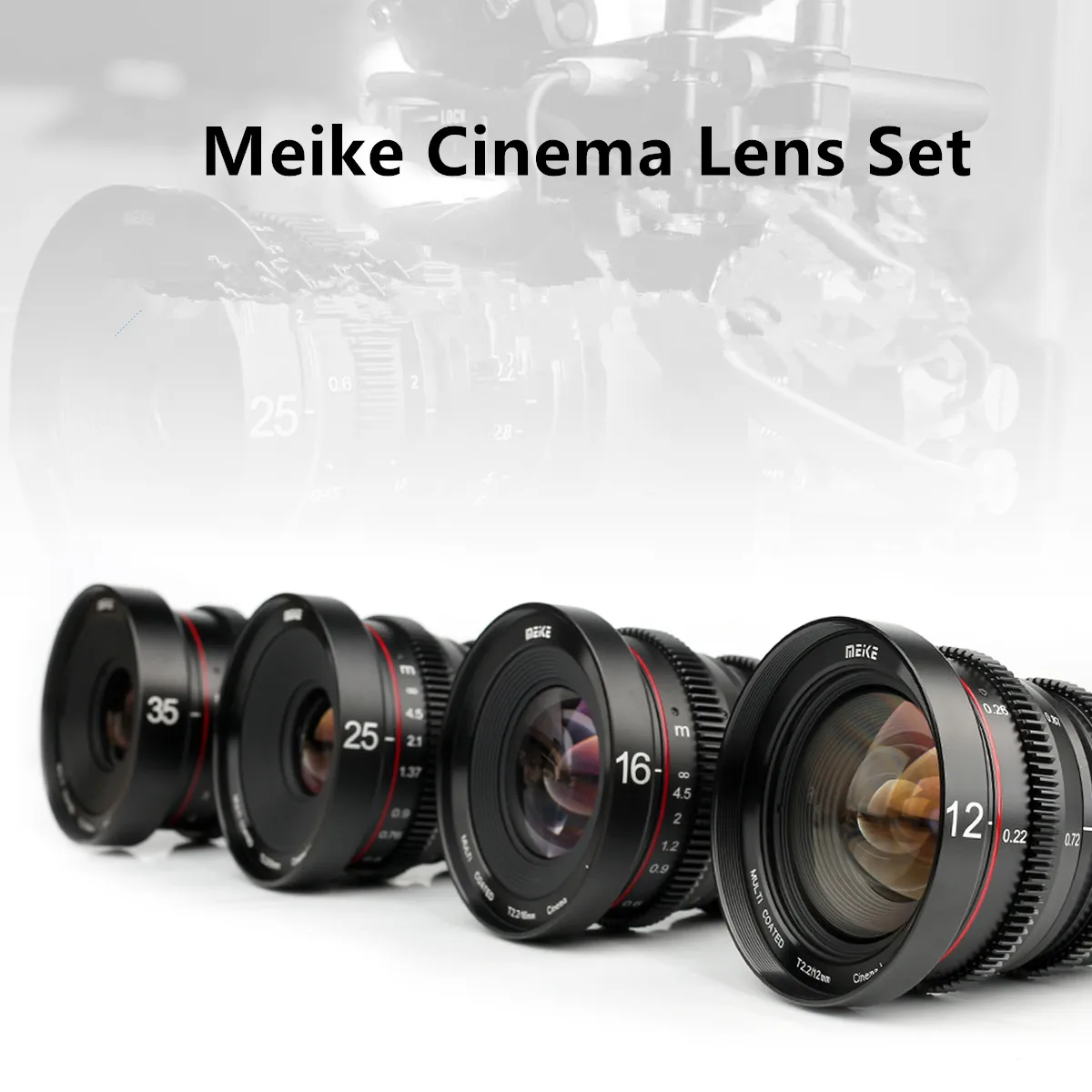 US $1.480.00 Meike 12mm 16mm 25mm 35mm T22 Manual Focus Cine Lens Kit For Micro Four Thirds MFT M43 Mount Olympus Panasonic