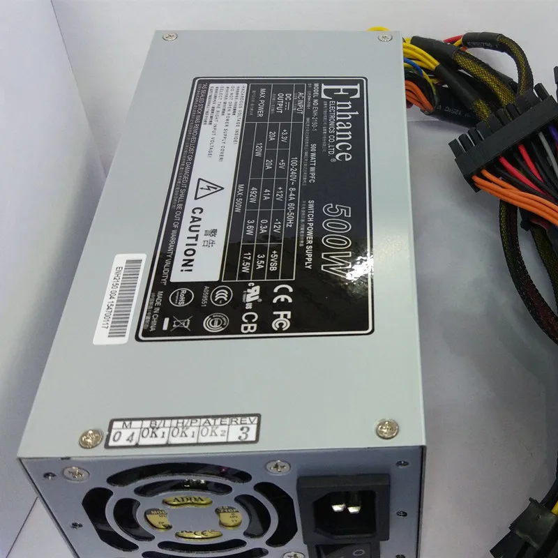 Высокое качество 2U стойка питания 500 Вт промышленный сервер шасси PSU ENH2150 100-240 в активный PFC низкий уровень шума