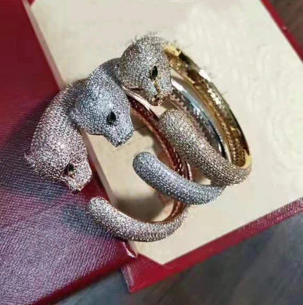 State men t Two Leopard браслет с фигуркой животного для мужчин ювелирные изделия бренд кубический цирконий любовь браслет Anel мужские юбилейные ювелирные изделия
