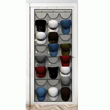 Porte-casquette de Baseball, porte-sac, écharpe, crochets 24 portes transparentes, porte-cintre, étagère de rangement ronde, organisateur de maison, porte-chapeau