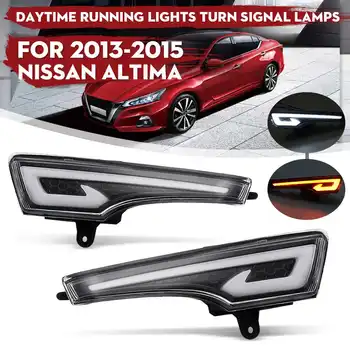 

1 Pair LED DRL Daytime Running Lights Lamp Fog light cover for Nissan Altima Teana 2013 2014 2015 Front Bumper Light Accessories