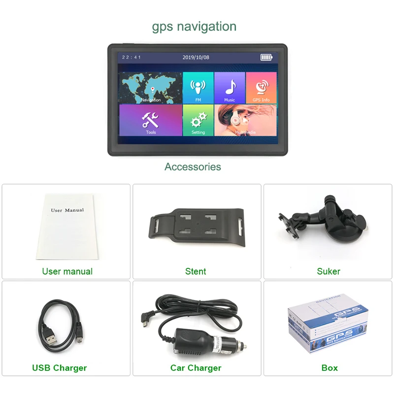Автомобильный GPS навигатор Anfilite 7 дюймов 8 г 256 м FM Bluetooth 2019|navigation screen|navigation system with dvd