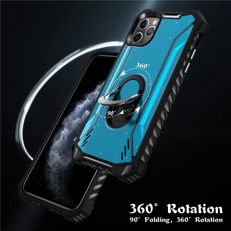 Роскошный противоударный чехол для iPhone 11 Pro XS Max XR X 7 8 Plus, полностью защитное металлическое кольцо, прочная броня, чехлы для iPhone11 Pro Max XR