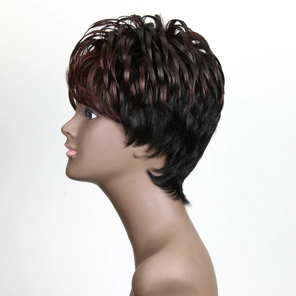 Гладкие короткие парики из человеческих волос Pixie Cut парики Remy бразильские волосы парики 8 дюймов Короткие парики натуральные волнистые короткие парики лаконичные парики