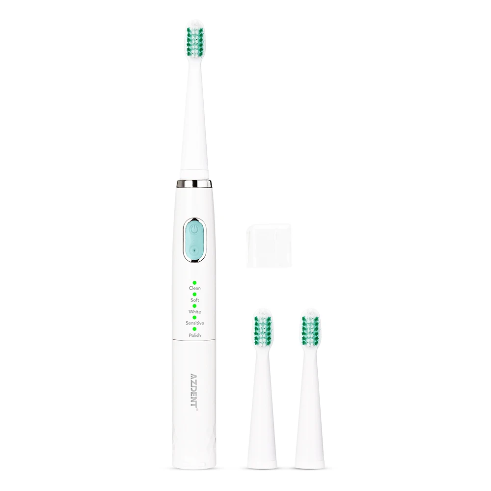AZDENT Hot 5 Modes Sonic Electric Toothbrush for Adults+3 Replacement Head Battery Waterproof Tooth Brush Timer Dropshipping