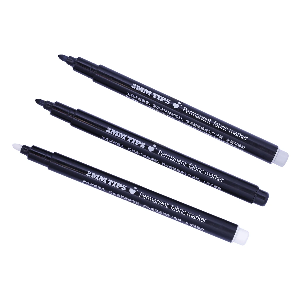 3Pcs Permanent Fabric Markers Paint Marker Pen for Artist Drawing T-Shirt Garments Shoes DIY 2mm | Дом и сад