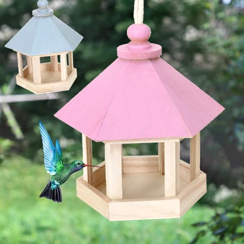 

Outdoor Bird Nest Bird House Bird Box Handmade Wooden Box Cage Bird House Courtyard Garden Hanging Pet Supplies Crafts