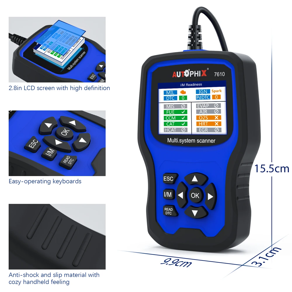 Автомобильный сканер Autophix 7610 OBD2 ABS SRS EPB DPF TPMS сброс масла ODB2 OBDII считыватель кодов