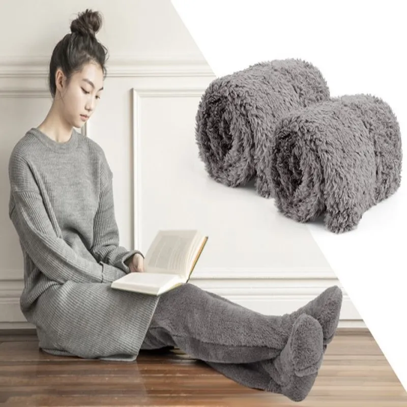 Femmes Hiver Chaud вязание крючком Tricot Fourrure Garniture jambieur плюшевые термоноски для ног флисовые Носки для ног