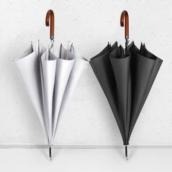 

Windproof And Rainproof Women Umbrella Semi-automatic Long Handle Umbrella 8-bone Business Men's Curved Hook Straight Umbrella