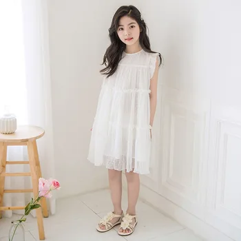 

2020 New Wedding Party Baby Girl Clothes Kids Dresses For Girls White Teen Girl Dress Summer Dress Princess Fashion Clothing