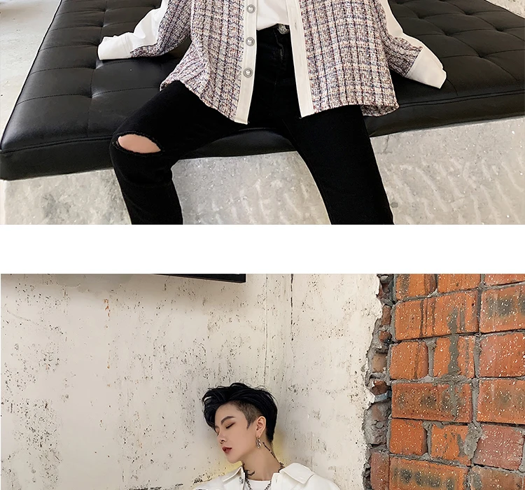 Мужская и женская клетчатая модная куртка в стиле хип-хоп, верхняя одежда Hombres, винтажная уличная мешковатая Повседневная рубашка, стильное пальто с длинными рукавами