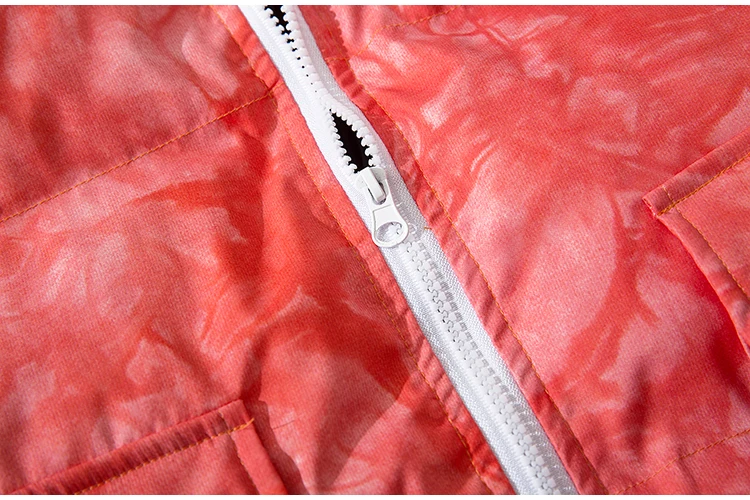 Куртка в стиле хип-хоп, парка Tie Dye, уличная одежда для мужчин/женщин, ветровка Harajuku, зимняя стеганая куртка, пальто, теплая верхняя одежда, фиолетовая, оранжевая