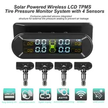 Прочный автомобиль TPMS Солнечная usb зарядка Авто контроль давления в шинах температура сигнализации системы с 4 датчиками 67x43 мм