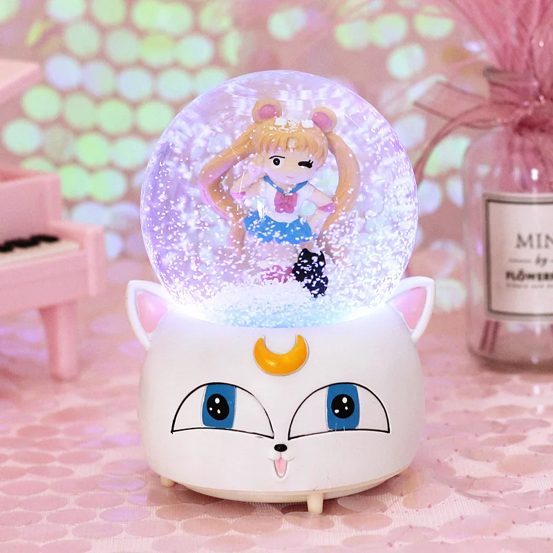 

New Style Cat of GIRL'S Pretty Girl Crystal Ball Rotating Floating Snow Water Ball Send Best Friend Girl'S Gift Decoration Gift