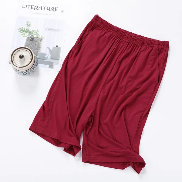 Large Size Summer Modal Mens Sleep Pants Casual Drawstring Short Pants Male Sleeping Shorts Loose Comfortable Men Sleep Bottoms mens pajama shorts set Men's Sleep & Lounge