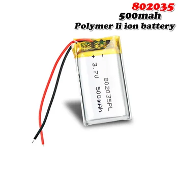 

802035 3.7V 500mAh polymer lithium ion Rechargerable battery For DVR GPS MP3 MP4 Toys Mio mivue 536 mio 518 video recorder mirro