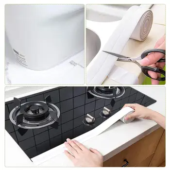 Caulk Strip PE Sealing Tape Self Adhesive Caulking Sealant Tape Waterproof Mildew Proof for Bathroom Kitchen Bathtub and Wall