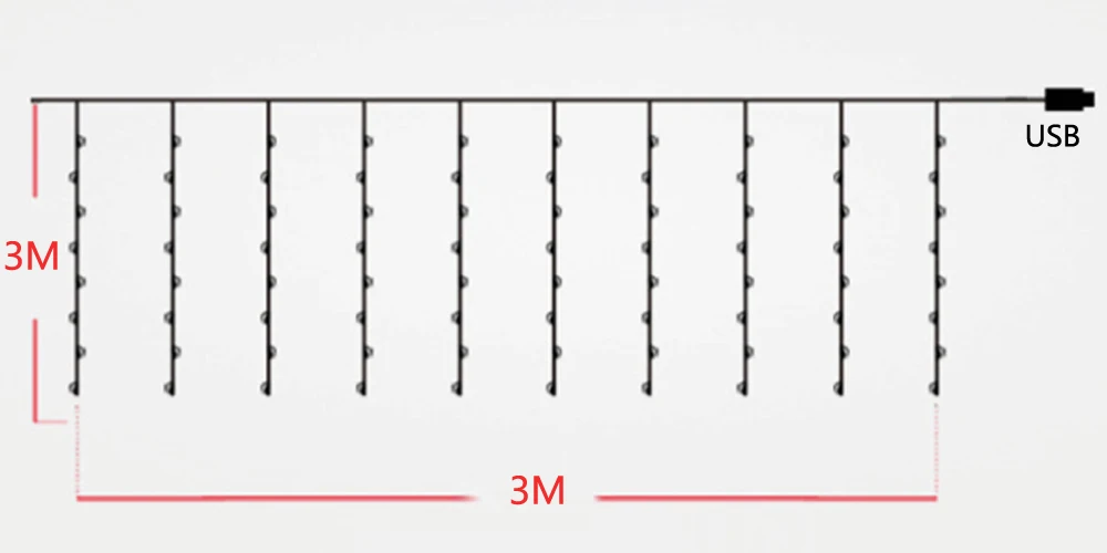 3 м x 3 м 300 светодиодный USB светодиодный светильник для занавесок медный провод светодиодный светильник для занавесок s свадебный светильник s с радиочастотным пультом дистанционного управления