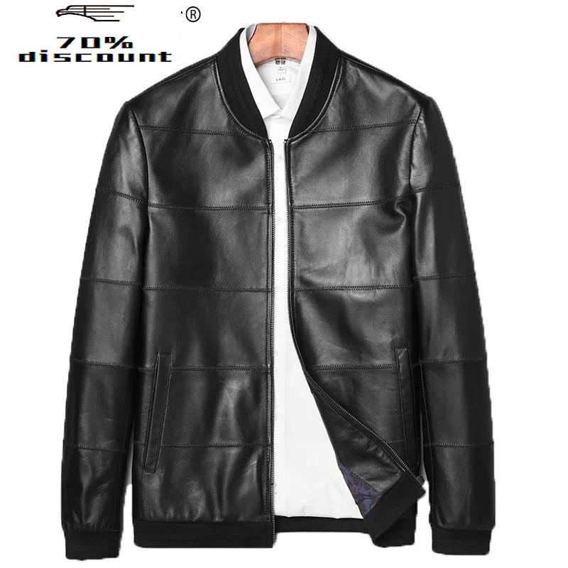 

2020 New Genuine Leather Jacket Men Spring Sheepskin Coat for Men Bomber Jacket Real Leather Jackets 02J2690 KJ2230