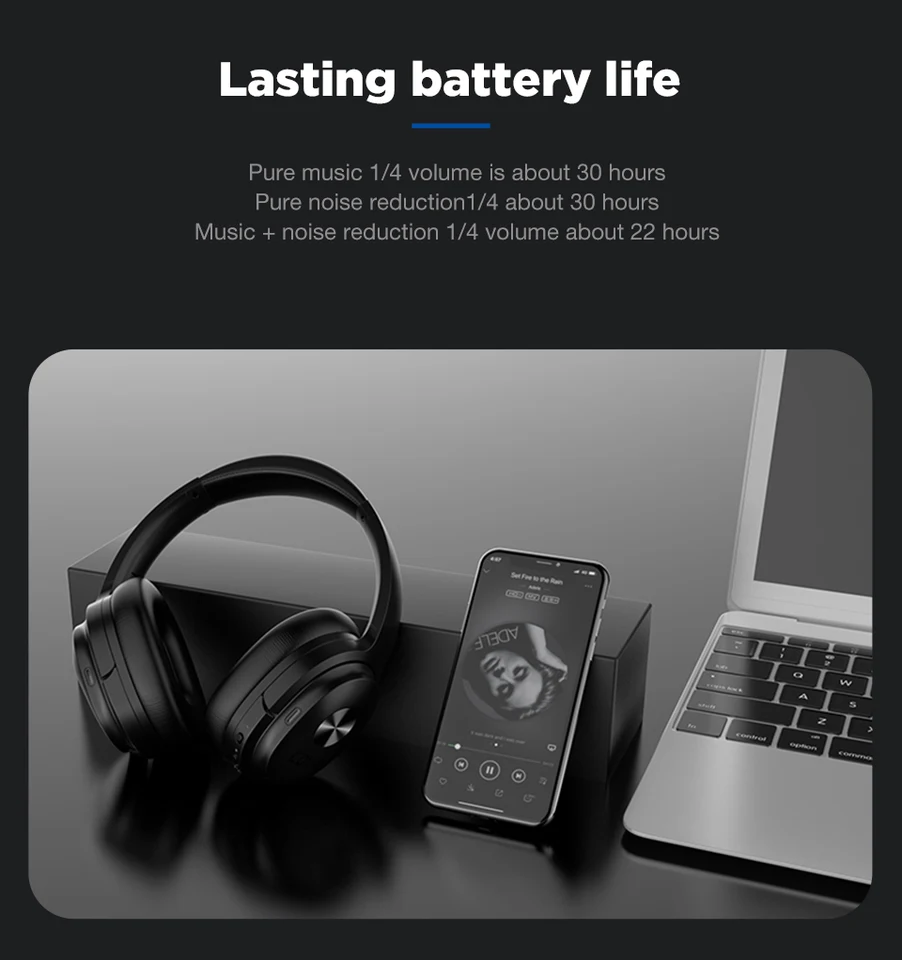 Cowin se7-ヘッドセット,Bluetooth経由のワイヤレス,アクティブノイズ