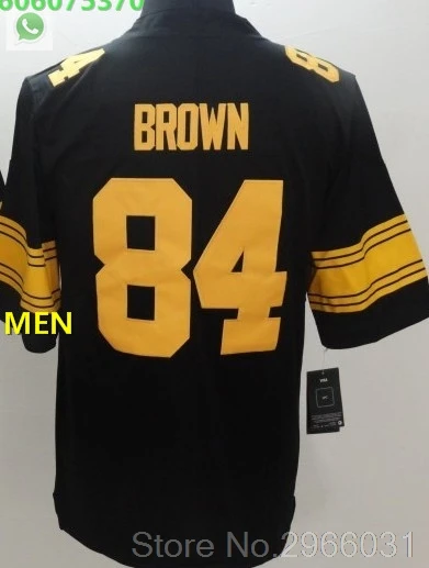 For men Питтсбург A++ Качественная мужская футболка для взрослых ben roethlisberger 7 Le'Veon Bell 26 Antonio коричневый 84 alejandro villanueva 78 - Цвет: For men