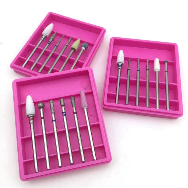 6Pcs Diamond Nail Set Milling Cutter For Manicure Rotary Burr Clean Bits Electric Machine Art Accessory