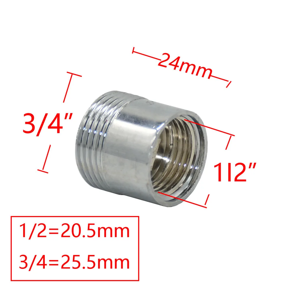 Brass 1/2" To 3/4 3/8 Thread Connector Male 1/2 3/4 3/8 Female Hose Repair Copper Fittings For Tap Shower Faucet Adapter 1pcs