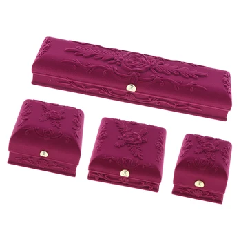 

Velvet Jewellery Display Organizer Case Necklace Bracelet Rings Storage Box