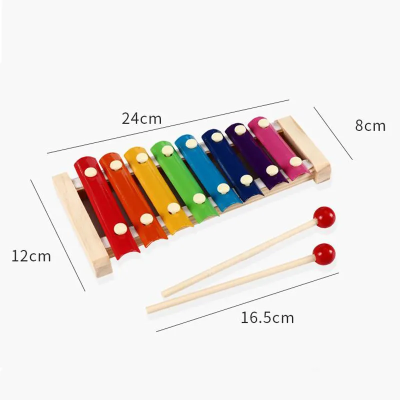 1 set BalleenShiny Детские игрушки музыкальный инструмент 8 ключей деревянная музыкальная игрушка ксилофон Детские Развивающие игрушки для детей Подарки - Цвет: 1 set