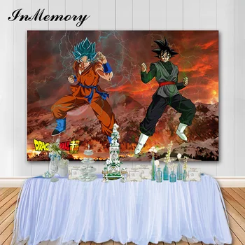 

InMemory Boy Birthday Party Photography Backdrop Super Saiyan Dragon Ball Theme Photo Background Custom Studio Banner Prop Vinyl