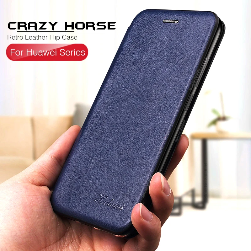 Кожаный чехол-кошелек crazy horse в стиле ретро для huawei p20 p30 pro lite, светильник p smart plus honor 10 lite 10i 20i, чехол