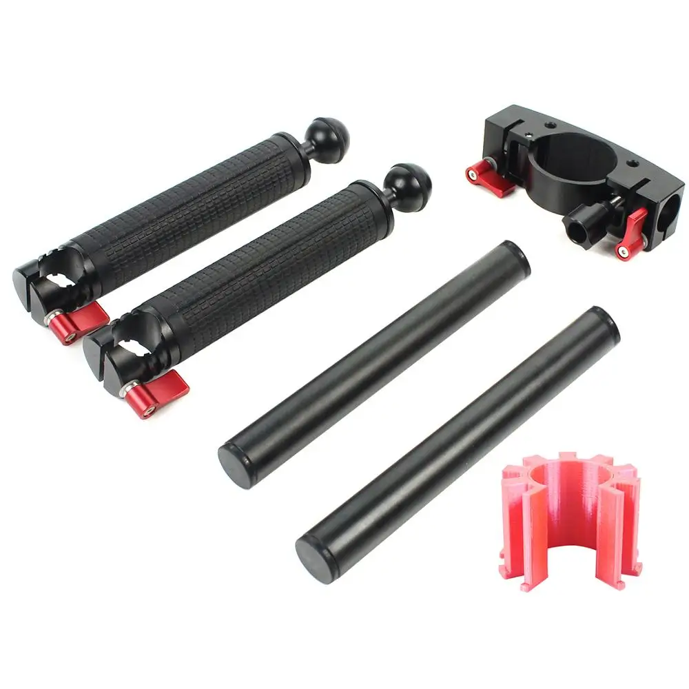with 20-25 3D Part BGNing двойной ручной карданный Стабилизатор камеры для Dji Ronin S Crane2, 2PRO Расширенная ручка ручки крепление на ручке аксессуары для камеры - Цвет: with 20-25 3D Part