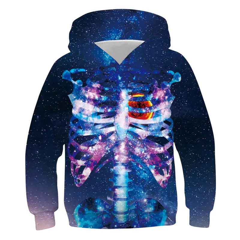Стильный дизайн, худи для мальчиков и девочек с 3D принтом синего пламени, свитшоты, повседневный крутой спортивный костюм, детская одежда с видами Галактики, пуловер - Цвет: TN8a029