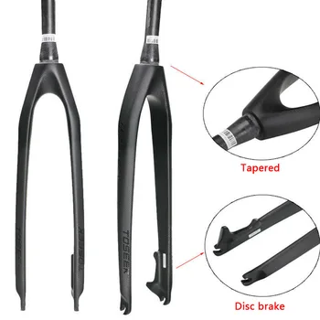 

TOSEEK Carbon MTB Fork 1-1/8 Tapered Fork Mountain Bike Rigid Straight Disc Brake 26/27.5/29er Full Carbon Fiber Fork 3K Light