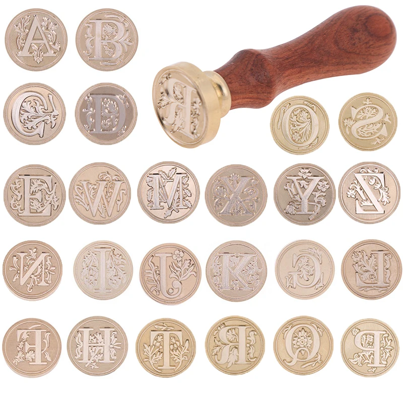 Letter A-Z Wax Seal Stamp,Vintage Retro Wax Sealing Stamp, Classic Brass Head Wooden Handle Alphabet Letter Initial Wax Seal Stamp | UK