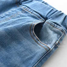 0611-32 осень стиль Мышь шар для девочек с эффектом небольшой потертости, ковбойские штаны